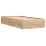 NNEVL Bed Frame with Drawers Sonoma Oak 90x190 cm Engineered Wood