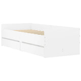 NNEVL Bed Frame with Drawers without Mattress White 90x190 cm