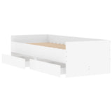 NNEVL Bed Frame with Drawers without Mattress White 90x190 cm