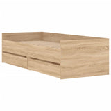 NNEVL Bed Frame with Drawers without Mattress Sonoma Oak 90x190 cm