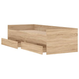 NNEVL Bed Frame with Drawers without Mattress Sonoma Oak 90x190 cm