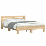 NNEVL Bed Frame with Headboard Sonoma Oak 150x200 cm Engineered Wood
