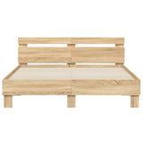 NNEVL Bed Frame with Headboard Sonoma Oak 150x200 cm Engineered Wood