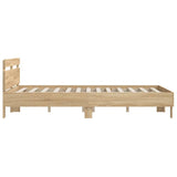 NNEVL Bed Frame with Headboard Sonoma Oak 150x200 cm Engineered Wood