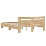 NNEVL Bed Frame with Headboard Sonoma Oak 150x200 cm Engineered Wood