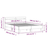 NNEVL Bed Frame with Headboard Sonoma Oak 150x200 cm Engineered Wood