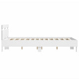 NNEVL Bed Frame with Headboard White 135x190 cm Engineered Wood