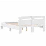 NNEVL Bed Frame with Headboard White 135x190 cm Engineered Wood