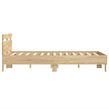 NNEVL Bed Frame with Headboard Sonoma Oak 135x190 cm Engineered Wood