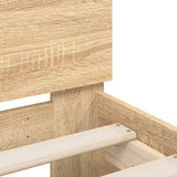 NNEVL Bed Frame with Headboard Sonoma Oak 135x190 cm Engineered Wood