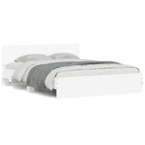 NNEVL Bed Frame with Headboard White 150x200 cm
