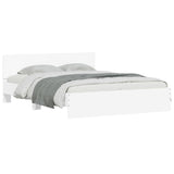 NNEVL Bed Frame with Headboard White 150x200 cm