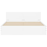 NNEVL Bed Frame with Headboard White 150x200 cm