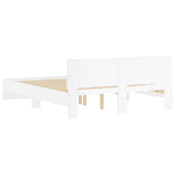 NNEVL Bed Frame with Headboard White 150x200 cm