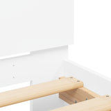 NNEVL Bed Frame with Headboard White 150x200 cm