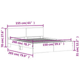 NNEVL Bed Frame with Headboard White 150x200 cm