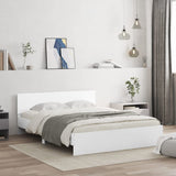 NNEVL Bed Frame with Headboard White 150x200 cm