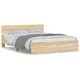 NNEVL Bed Frame without Mattress Sonoma Oak 150x200 cm