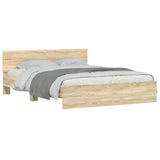 NNEVL Bed Frame without Mattress Sonoma Oak 150x200 cm