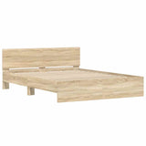 NNEVL Bed Frame without Mattress Sonoma Oak 150x200 cm
