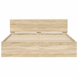 NNEVL Bed Frame without Mattress Sonoma Oak 150x200 cm