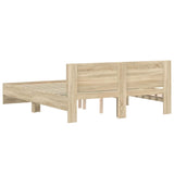NNEVL Bed Frame without Mattress Sonoma Oak 150x200 cm