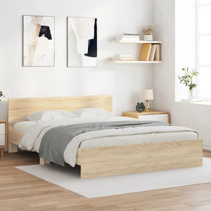 NNEVL Bed Frame without Mattress Sonoma Oak 150x200 cm