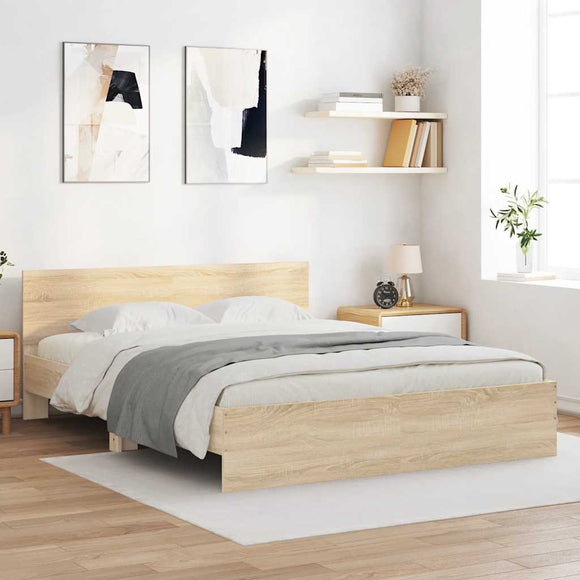 NNEVL Bed Frame without Mattress Sonoma Oak 150x200 cm