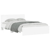 NNEVL Bed Frame with Headboard White 135x190 cm