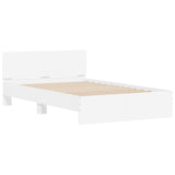 NNEVL Bed Frame with Headboard White 135x190 cm
