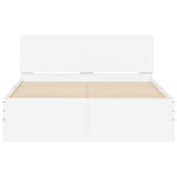 NNEVL Bed Frame with Headboard White 135x190 cm