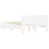 NNEVL Bed Frame with Headboard White 135x190 cm