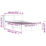 NNEVL Bed Frame with Headboard White 135x190 cm