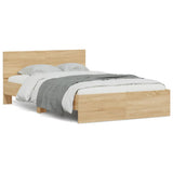NNEVL Bed Frame with Headboard Sonoma Oak 135x190 cm