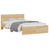 NNEVL Bed Frame with Headboard Sonoma Oak 135x190 cm