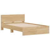 NNEVL Bed Frame with Headboard Sonoma Oak 135x190 cm