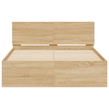 NNEVL Bed Frame with Headboard Sonoma Oak 135x190 cm