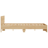 NNEVL Bed Frame with Headboard Sonoma Oak 135x190 cm