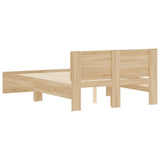 NNEVL Bed Frame with Headboard Sonoma Oak 135x190 cm