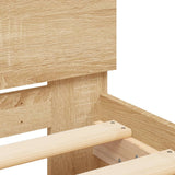 NNEVL Bed Frame with Headboard Sonoma Oak 135x190 cm
