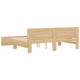 NNEVL Bed Frame with LED without Mattress Sonoma Oak 183x203 cm King