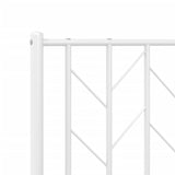 NNEVL Metal Bed Frame without Mattress with Headboard White 107x203 cm King Single