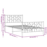 NNEVL Metal Bed Frame with Headboard and Footboard White 107x203 cm
