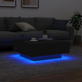 NNEVL Coffee Table with LED Lights Black 80x80x31 cm