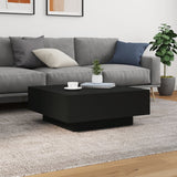 NNEVL Coffee Table with LED Lights Black 80x80x31 cm