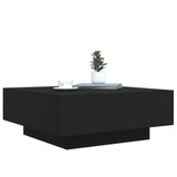 NNEVL Coffee Table with LED Lights Black 80x80x31 cm