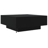 NNEVL Coffee Table with LED Lights Black 80x80x31 cm