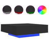 NNEVL Coffee Table with LED Lights Black 100x100x31 cm