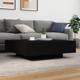NNEVL Coffee Table with LED Lights Black 100x100x31 cm