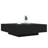 NNEVL Coffee Table with LED Lights Black 100x100x31 cm